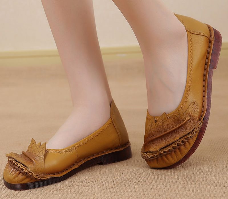 Coralia Flade Slip-on-sko I Læder Til Kvinder - Rød