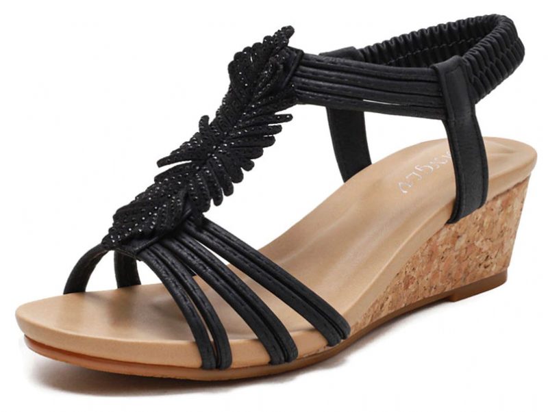 Cornelia Damesandaler Med T-strop - Sort