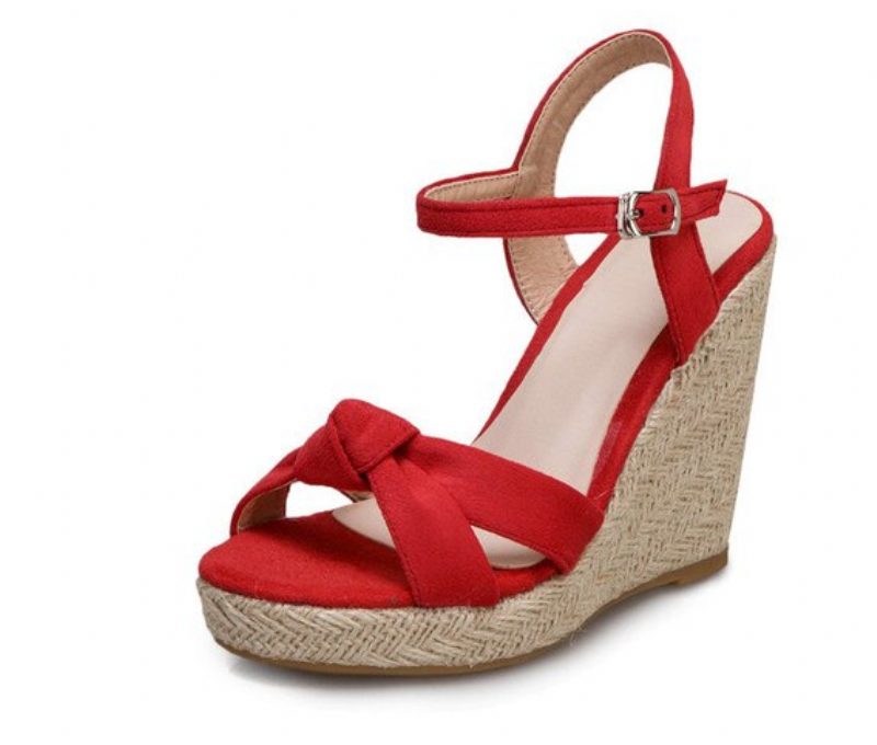 Creta Elegant Wedge Black Sandal Til Kvinder - Sort