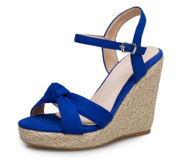 Creta Elegant Wedge Black Sandal Til Kvinder - Sort
