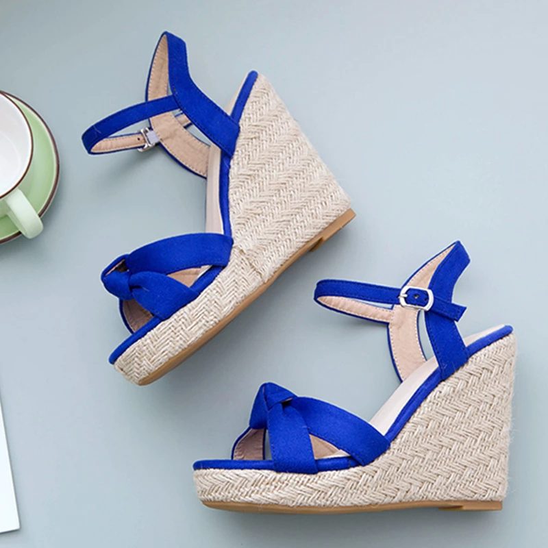 Creta Elegant Wedge Black Sandal Til Kvinder - Sort