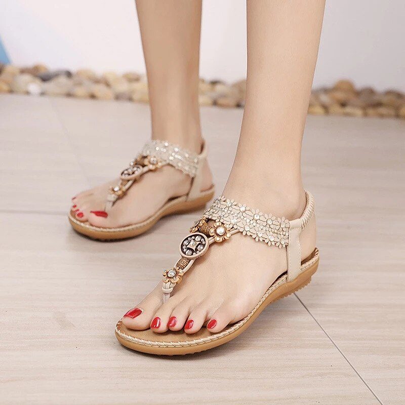 Cristal Flad Sandal Til Kvinder - Hvid