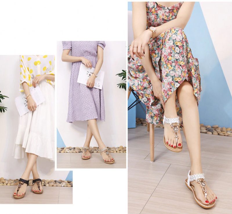Cristal Flad Sandal Til Kvinder - Hvid