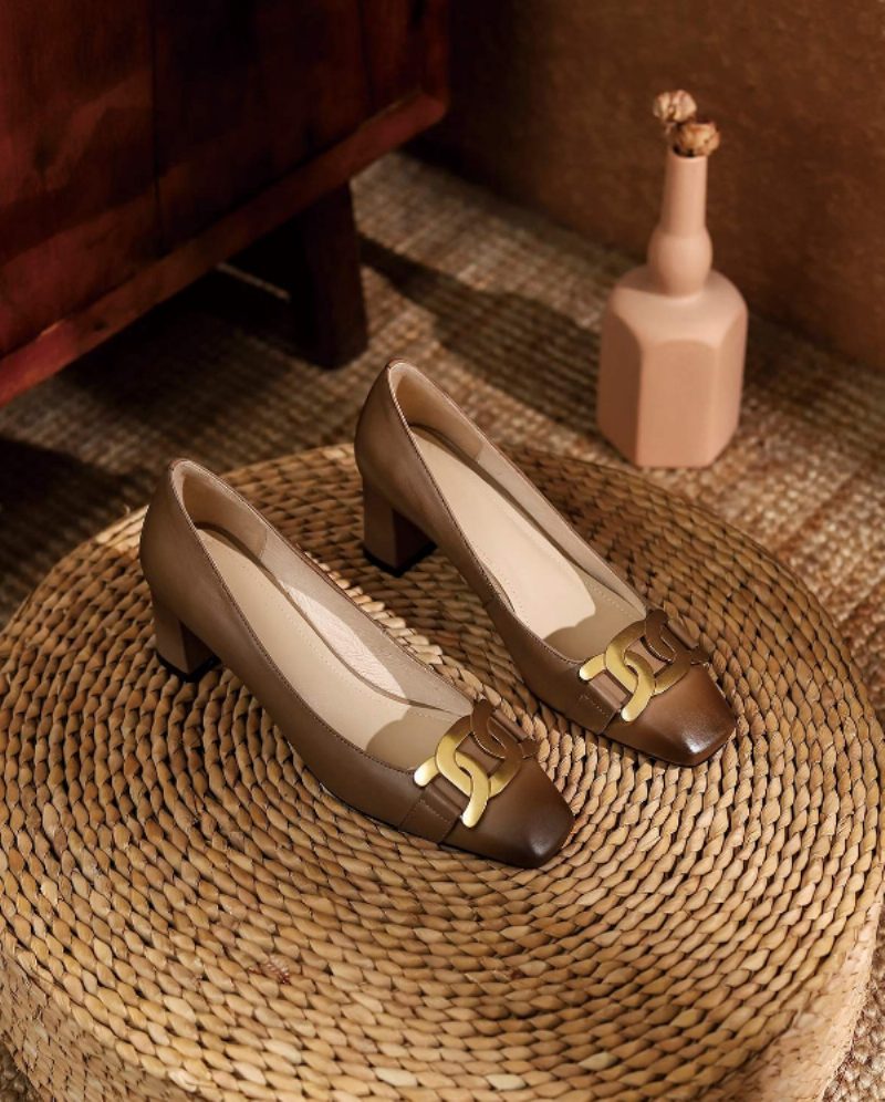 Cristy Dame Elegant Læder Pumps Sorte Sko - Sort