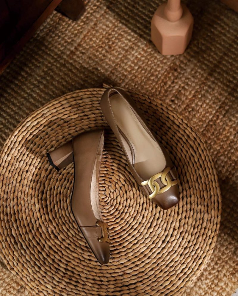 Cristy Dame Elegant Læder Pumps Sorte Sko - Sort