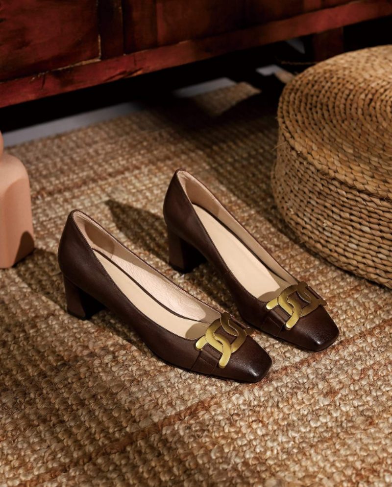Cristy Dame Elegant Læder Pumps Sorte Sko - Sort
