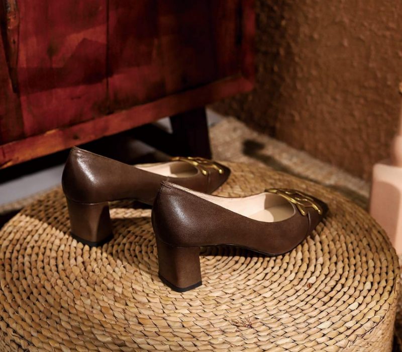 Cristy Dame Elegant Læder Pumps Sorte Sko - Sort