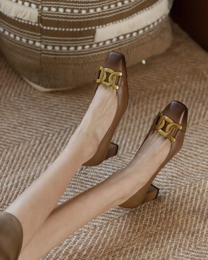 Cristy Dame Elegant Læder Pumps Sorte Sko - Sort