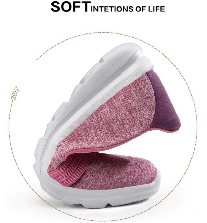 Daglige Kvinders Bløde Åndbare Mesh Casual Flat Loafers Sko - Pink