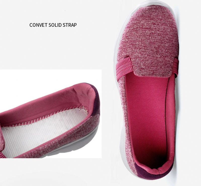 Daglige Kvinders Bløde Åndbare Mesh Casual Flat Loafers Sko - Pink