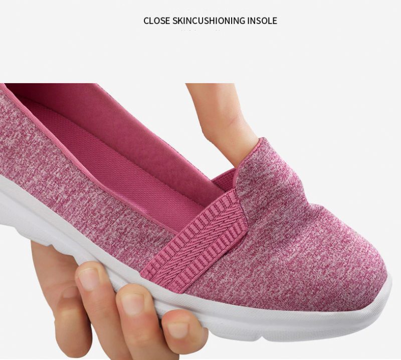 Daglige Kvinders Bløde Åndbare Mesh Casual Flat Loafers Sko - Pink
