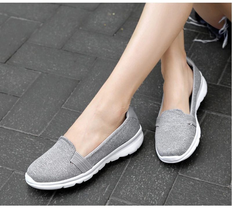 Daglige Kvinders Bløde Åndbare Mesh Casual Flat Loafers Sko - Pink
