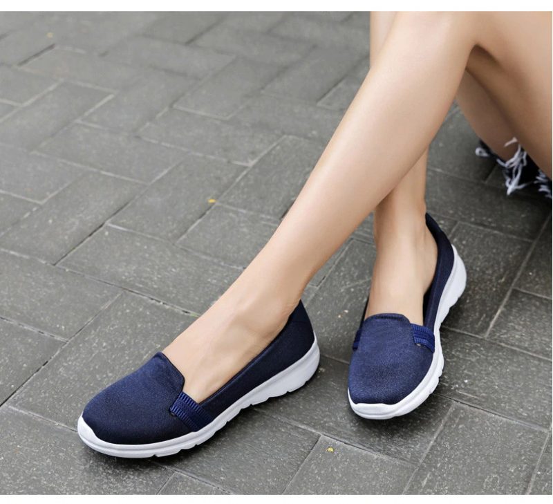 Daglige Kvinders Bløde Åndbare Mesh Casual Flat Loafers Sko - Pink