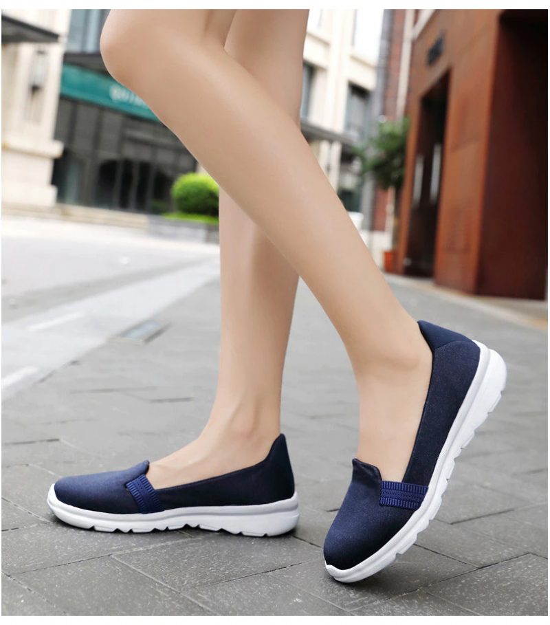 Daglige Kvinders Bløde Åndbare Mesh Casual Flat Loafers Sko - Pink