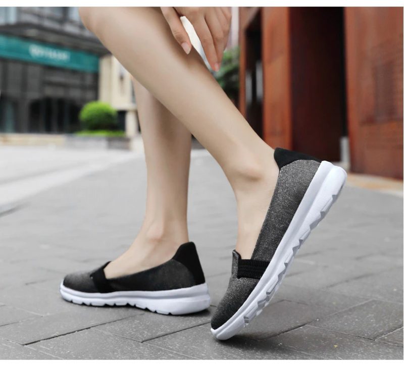 Daglige Kvinders Bløde Åndbare Mesh Casual Flat Loafers Sko - Pink