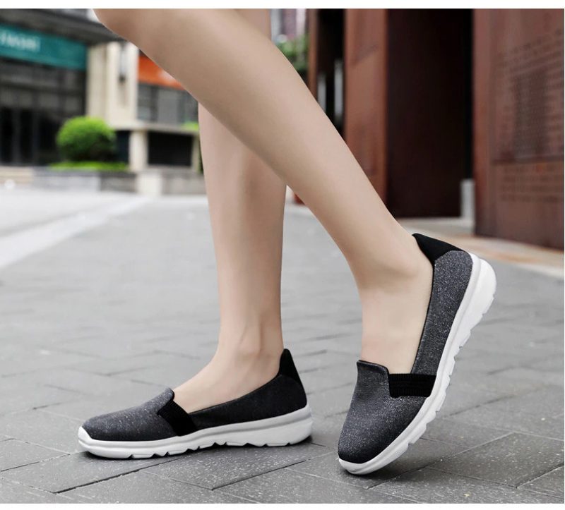 Daglige Kvinders Bløde Åndbare Mesh Casual Flat Loafers Sko - Pink