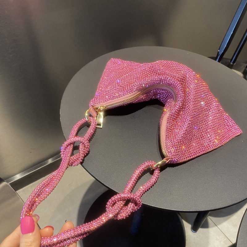 Dakota Dame Håndtaske Med Luksus Rhinestones - Pink