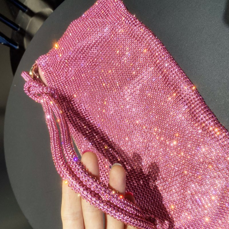 Dakota Dame Håndtaske Med Luksus Rhinestones - Pink