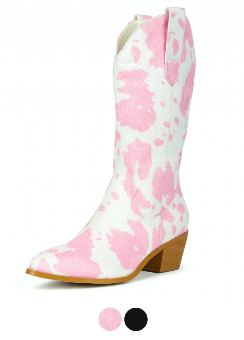 Darana Slip-on Mid Calf Western-støvler Til Kvinder