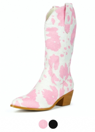 Darana Slip-on Mid Calf Western-støvler Til Kvinder