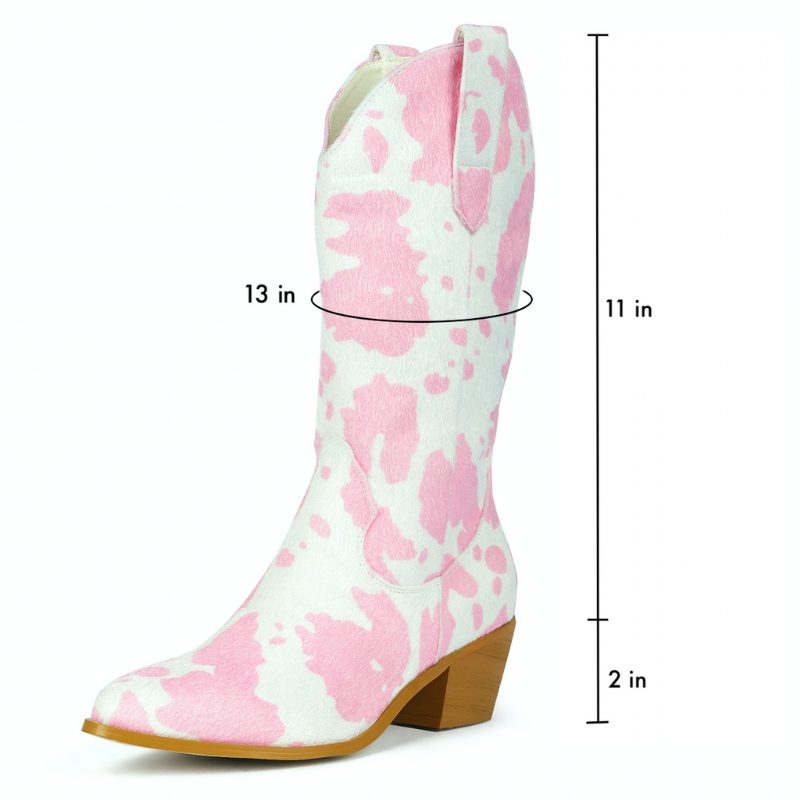 Darana Slip-on Mid Calf Western-støvler Til Kvinder - Pink