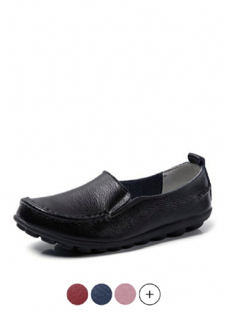 Debbie Dame Læder Loafers Sko Slip On