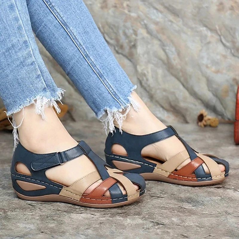 Delia Dame Close Toe Sandal - Grøn
