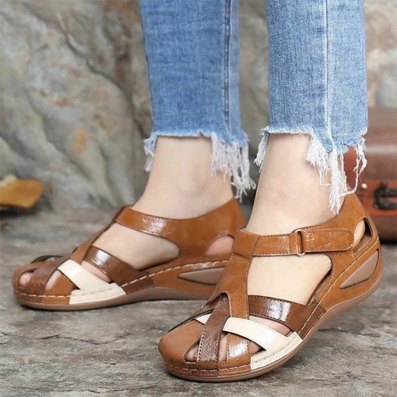 Delia Dame Close Toe Sandal - Grøn