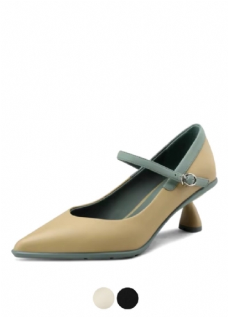 Delia Dame Læder Kjole Pumps