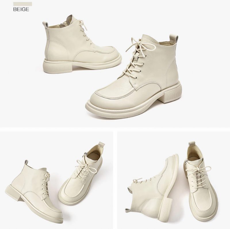 Denis Læderstøvler Til Kvinder - Beige