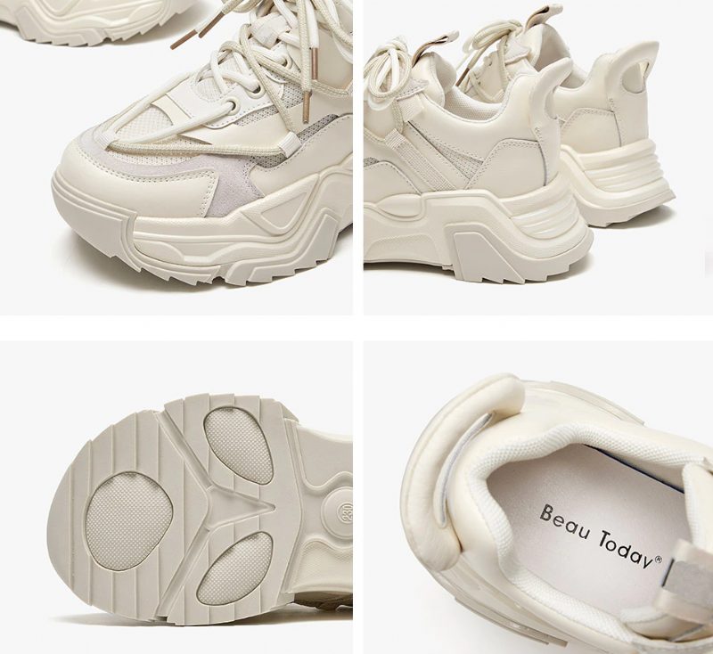 Dimou Mesh-platformsneakers Til Kvinder - Beige