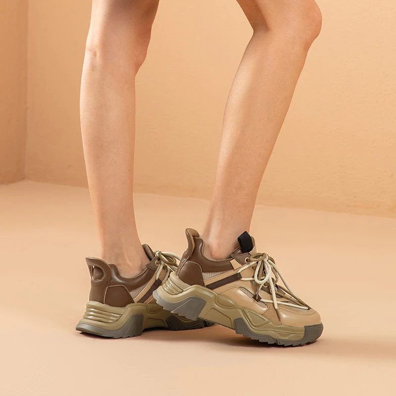 Dimou Mesh-platformsneakers Til Kvinder - Beige