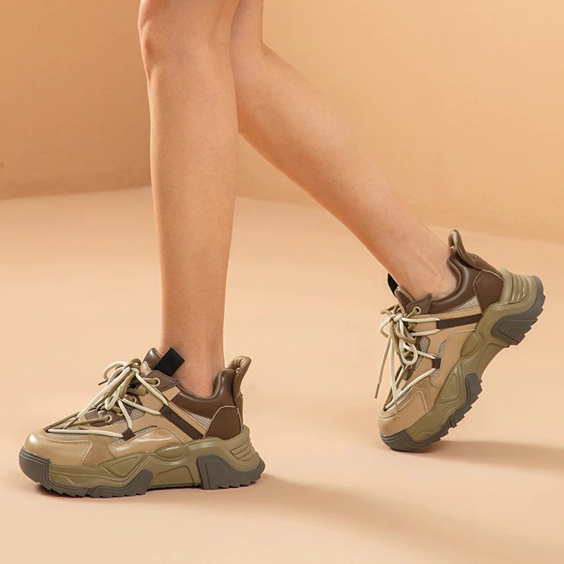 Dimou Mesh-platformsneakers Til Kvinder - Beige