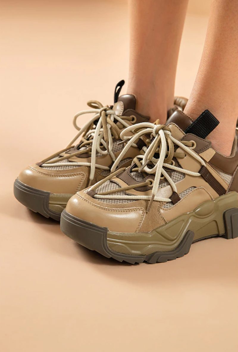 Dimou Mesh-platformsneakers Til Kvinder - Beige