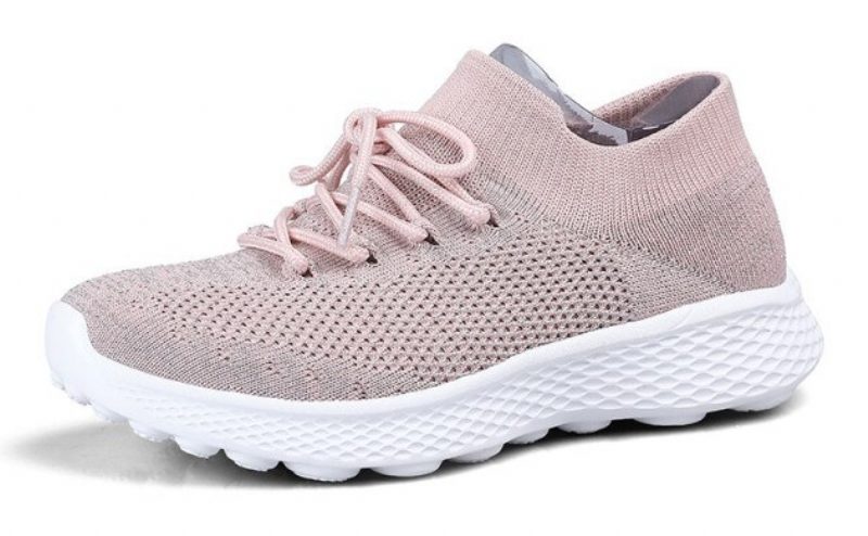 Dominga Sneaker Åndbar Snøre-sport Flade Sko Til Kvinder - Pink
