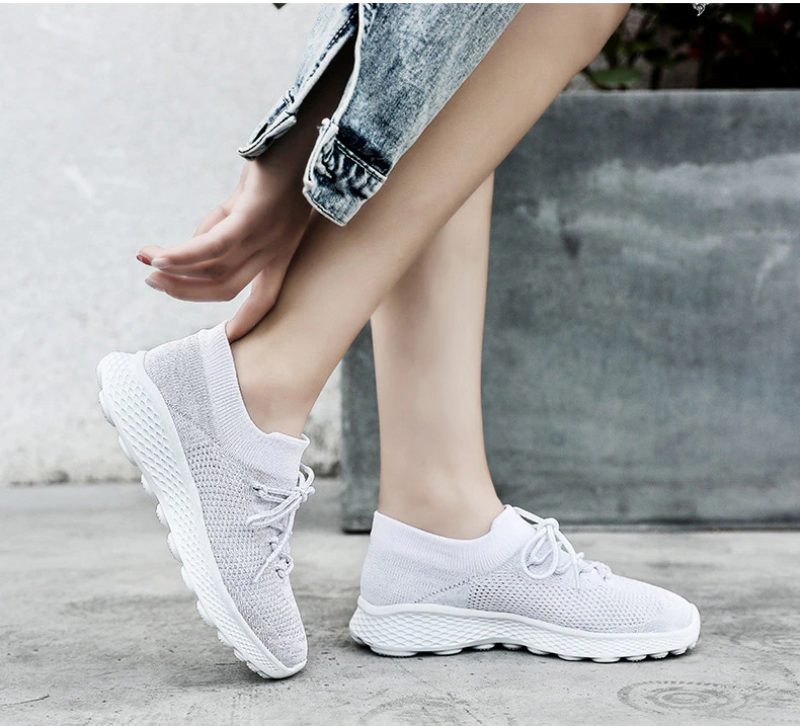 Dominga Sneaker Åndbar Snøre-sport Flade Sko Til Kvinder - Pink