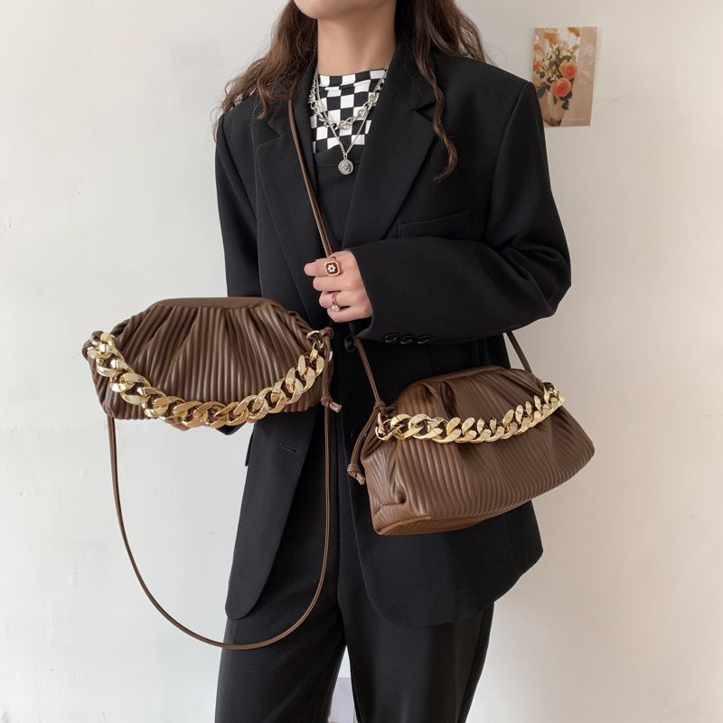 Eimy Crossbody-håndtaske Med Tyk Kæde Til Kvinder - Stor Grøn