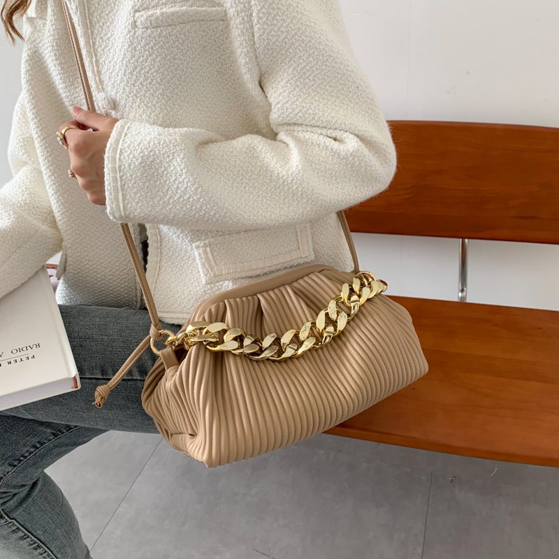Eimy Crossbody-håndtaske Med Tyk Kæde Til Kvinder - Stor Grøn