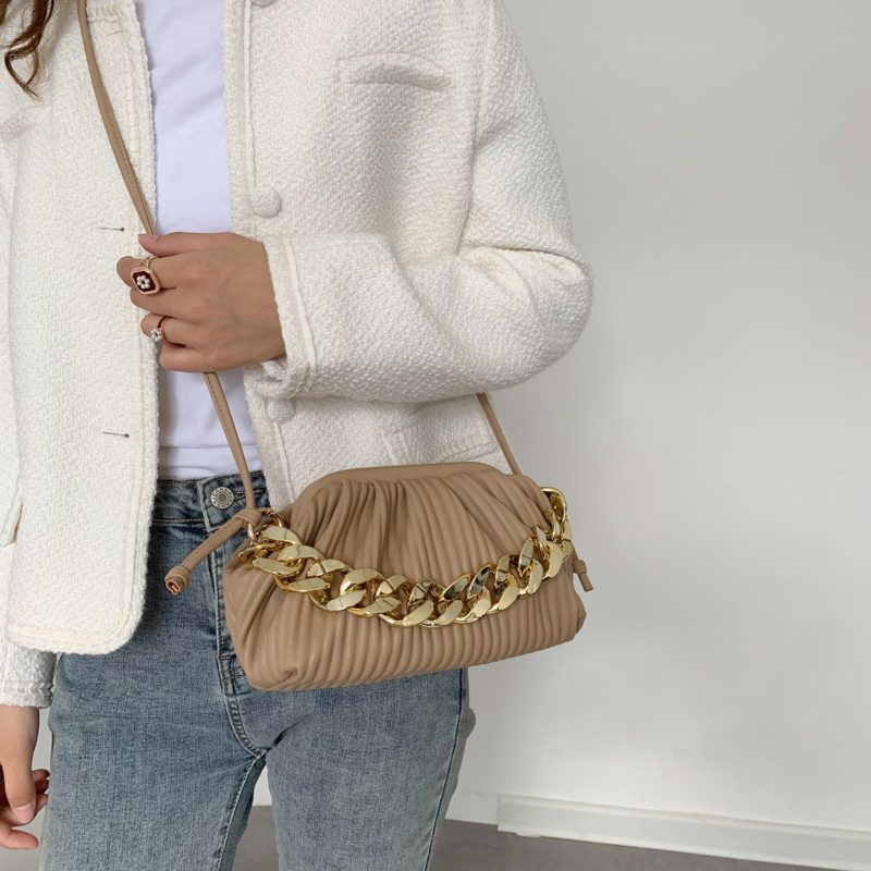 Eimy Crossbody-håndtaske Med Tyk Kæde Til Kvinder - Stor Grøn