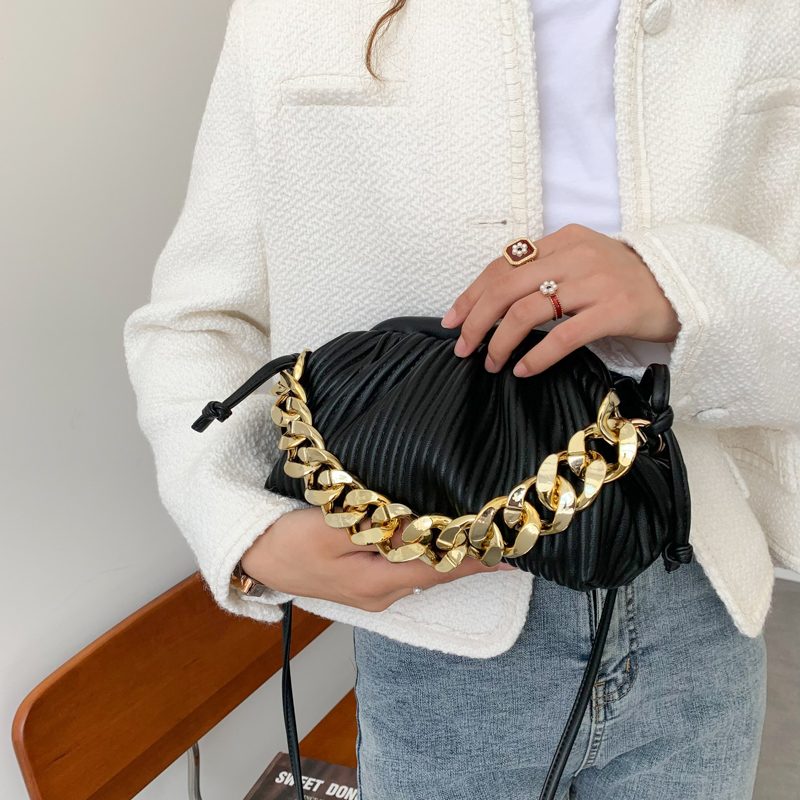 Eimy Crossbody-håndtaske Med Tyk Kæde Til Kvinder - Stor Grøn