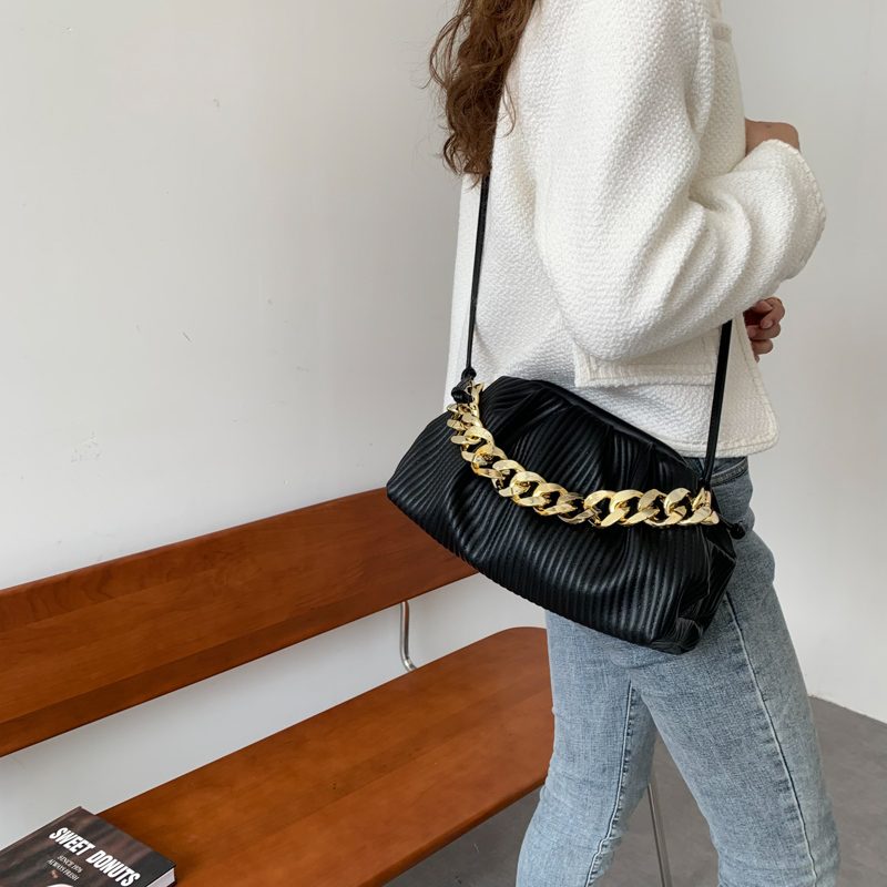 Eimy Crossbody-håndtaske Med Tyk Kæde Til Kvinder - Stor Grøn