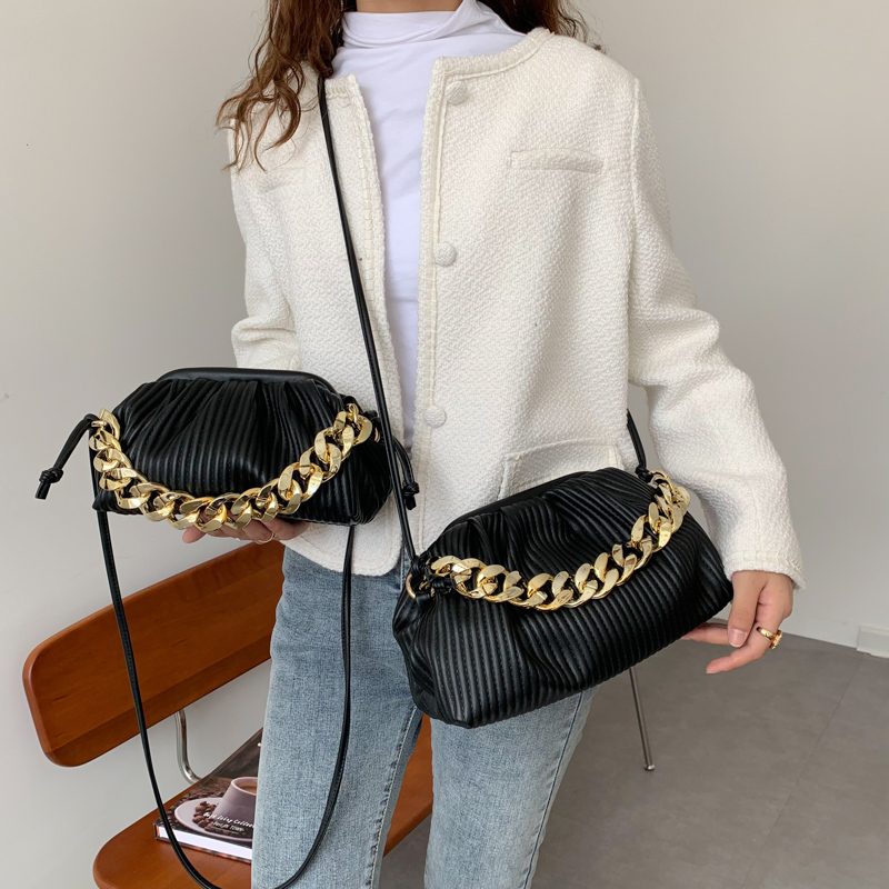 Eimy Crossbody-håndtaske Med Tyk Kæde Til Kvinder - Stor Grøn