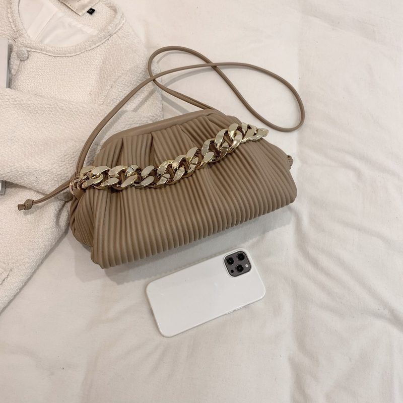 Eimy Crossbody-håndtaske Med Tyk Kæde Til Kvinder - Stor Grøn