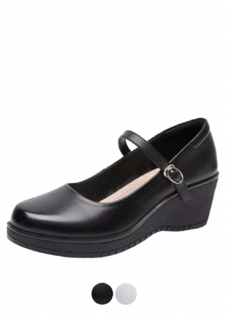 Elaine Dame Ankel Strap Wedges Pumps