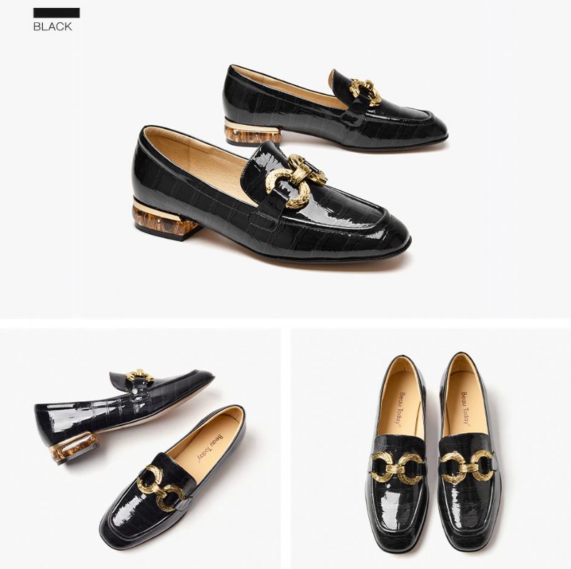 Eleanor Dame Laklæder Loafer Sko - Sort