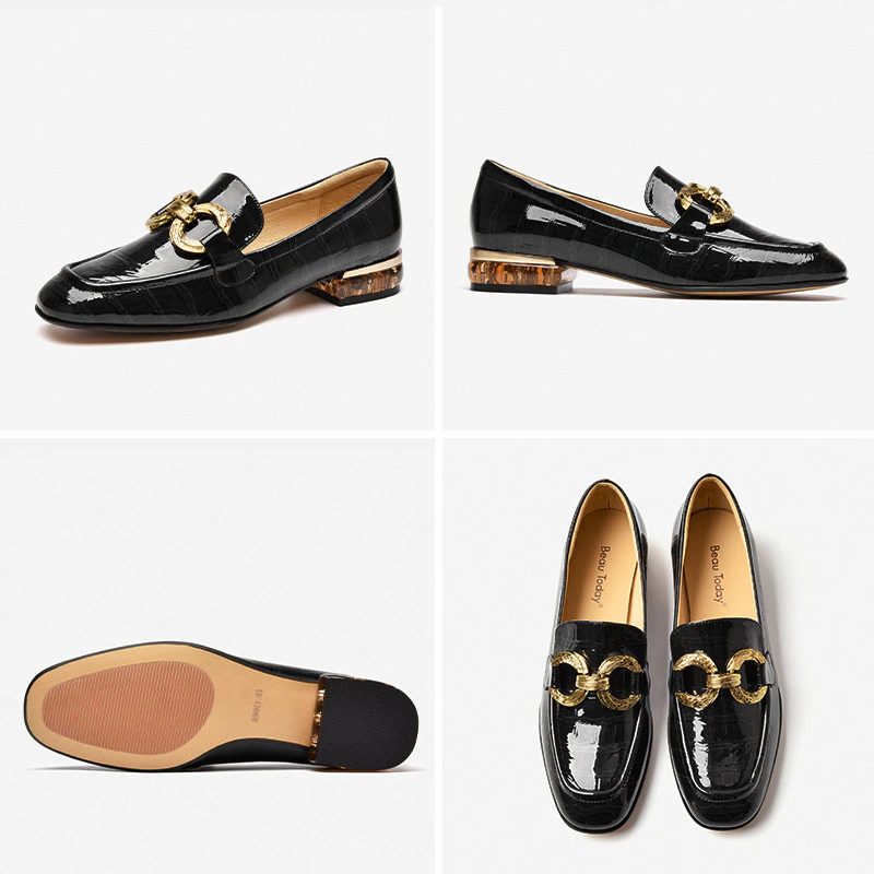 Eleanor Dame Laklæder Loafer Sko - Sort