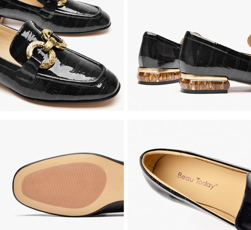Eleanor Dame Laklæder Loafer Sko - Sort