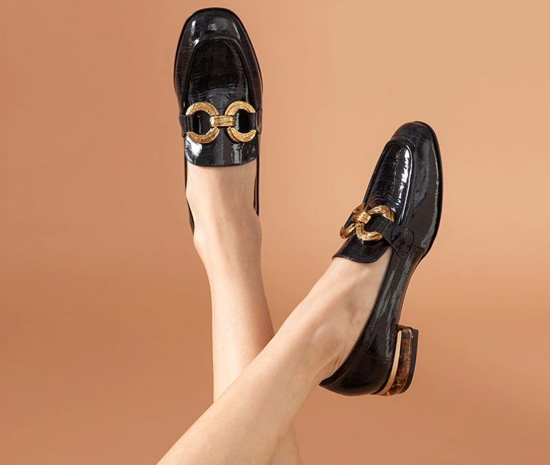 Eleanor Dame Laklæder Loafer Sko - Sort