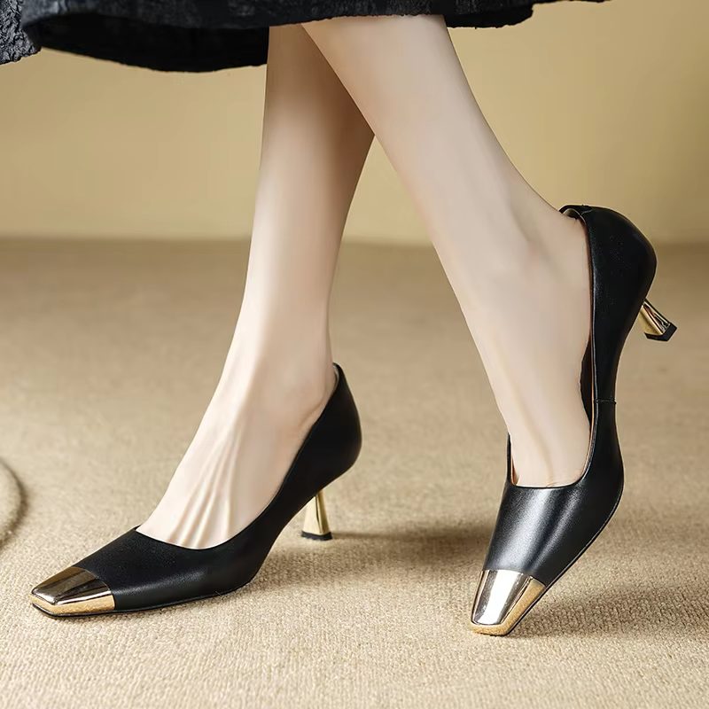Eloisa Dame Metal Pointed Elegant Pumps - Sort