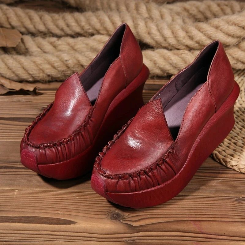 Eloisa Soft Wedges Pumps Til Kvinder - Rød